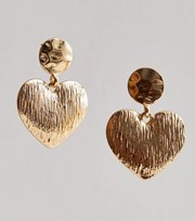 New Look Gold Heart Shape Door Knocker Earrings